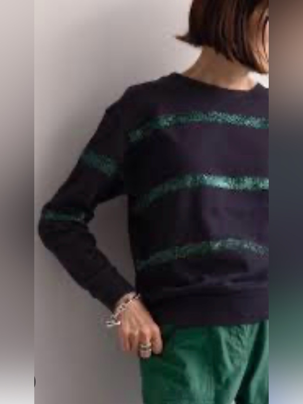 Dries Van Noten Striped Baggy Sweatshirt Sz M
